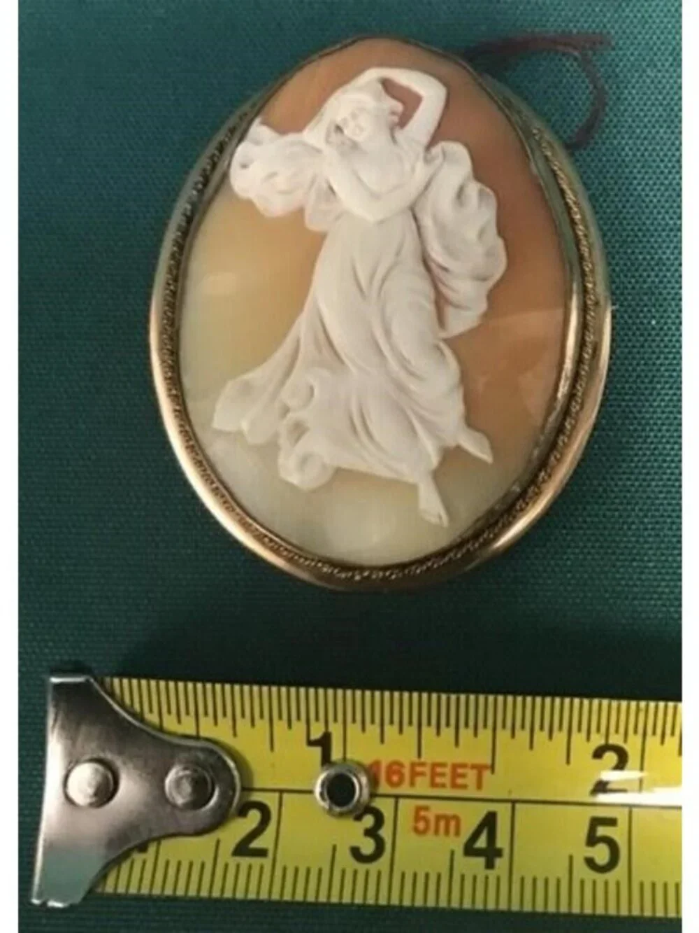 Antique Full Figure Carved Shell Cameo Brooch/Pendant W/ Goddess Circa 1890-1900